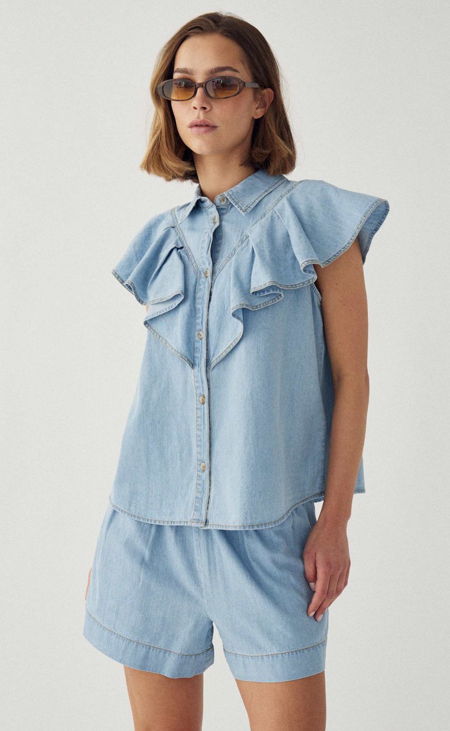 Noella Skjorte - Micaela SS - Light Wash