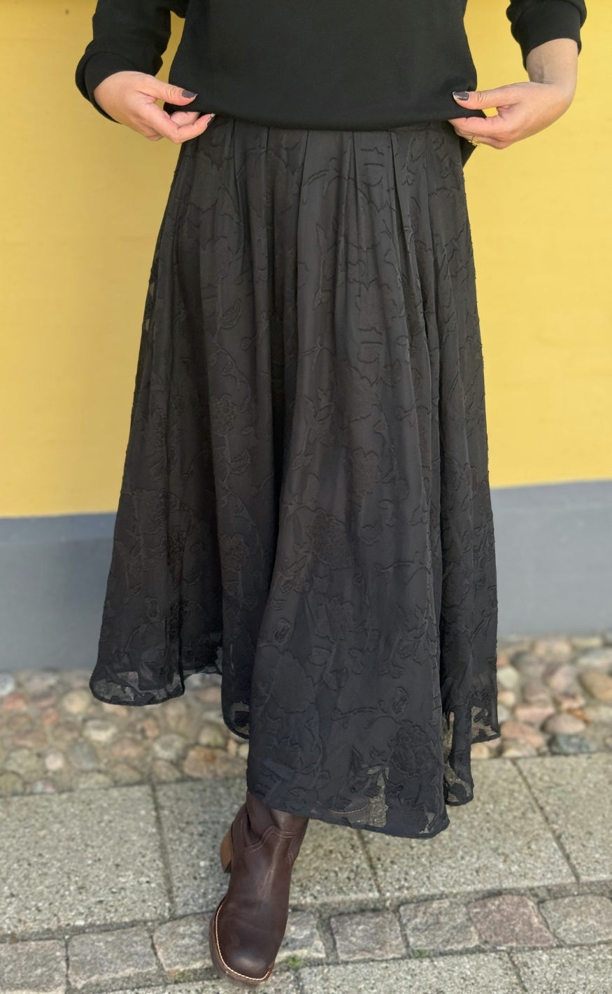 Say INA Copenhagen Skjørt - Luna - Black Flower