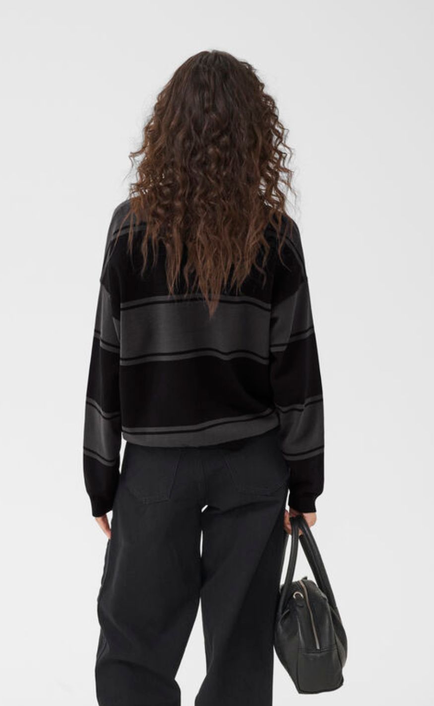 Gestuz Pullover - Silda Polo - Black/Raven striped