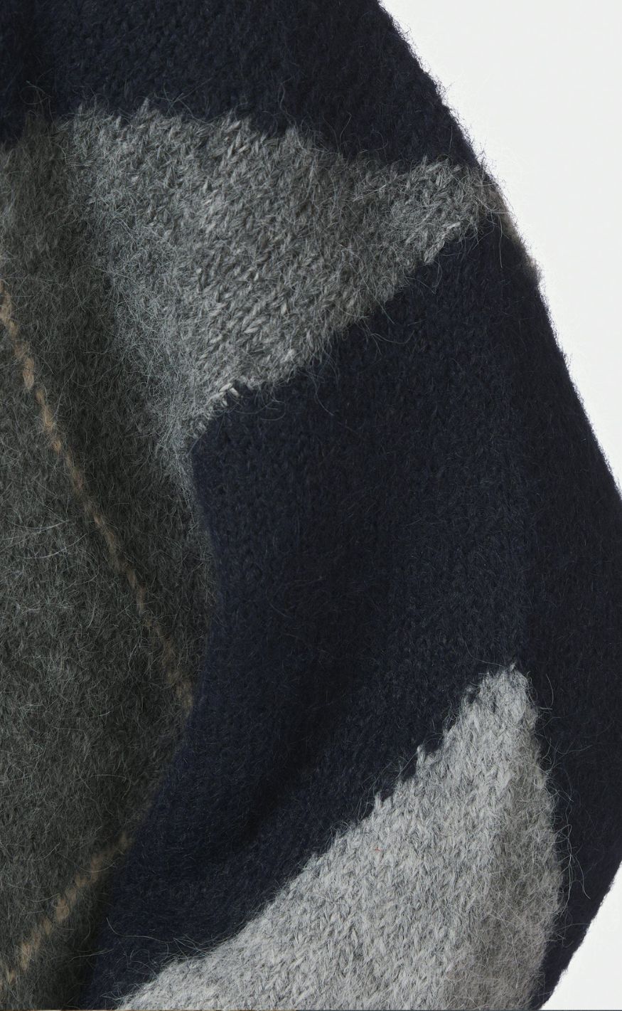 Neo Noir Genser - Inga Check Fluff Knit - Navy