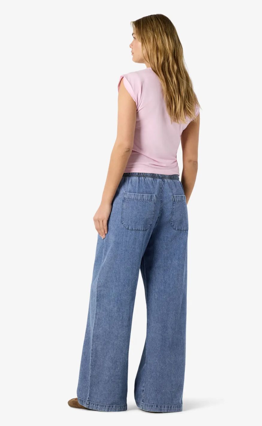 Noisy May Bukser - Enza MW Wide - Medium Blue Denim