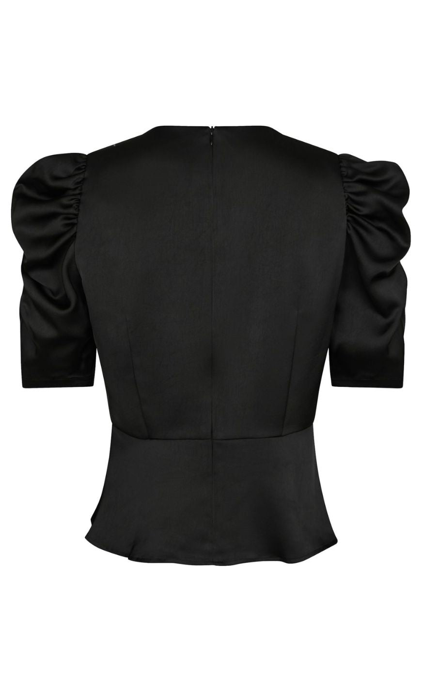 Neo Noir Bluse - Benua Heavy Sateen - Black