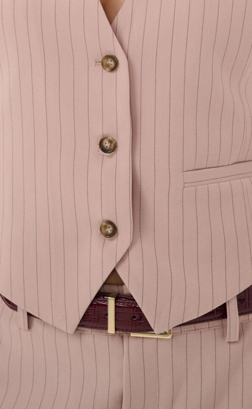 Culture Vest - Cecilie - Pale Mauve Pinstripe
