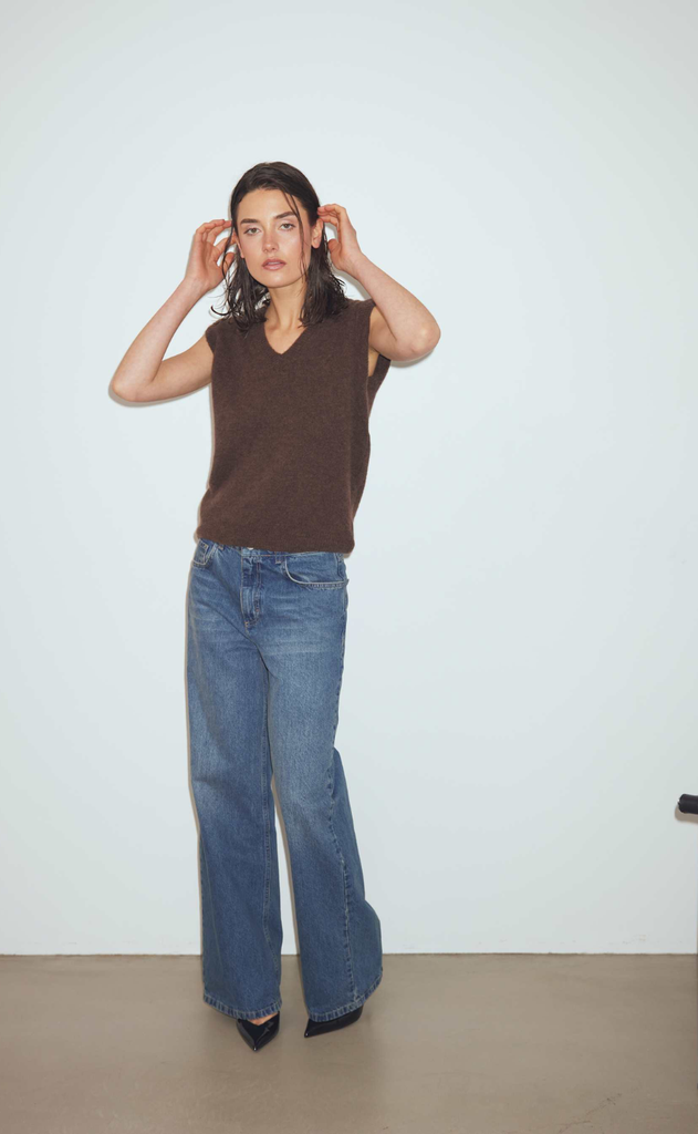 Noella Vest - Leatrice - Dark Brown