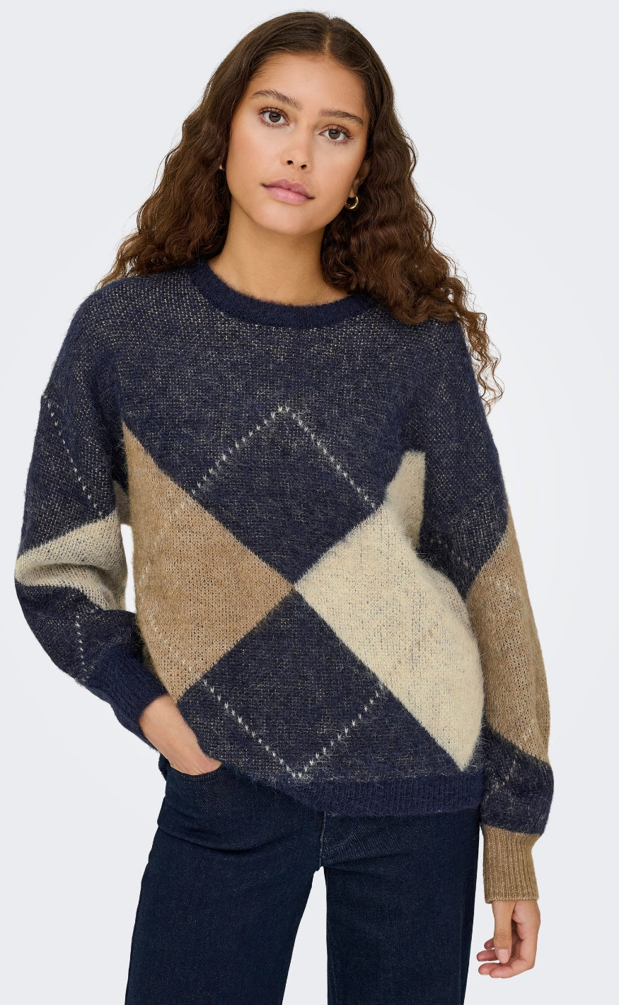 ONLY Genser - Noeme - Night Sky Cocoa Creme/Biscotti/Melange/Argyle