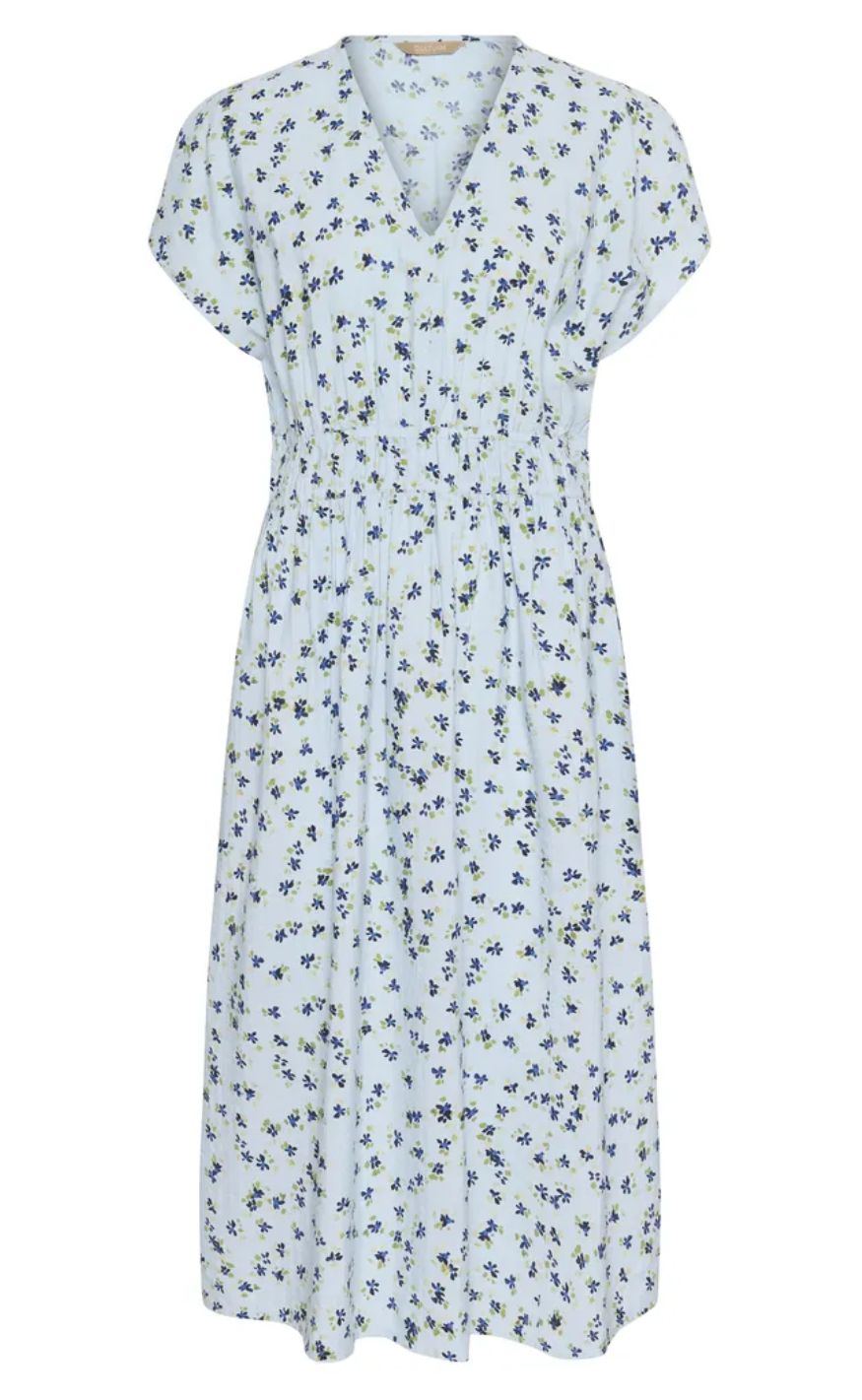 Culture Kjole - Puglia Gally Long - Blue flower