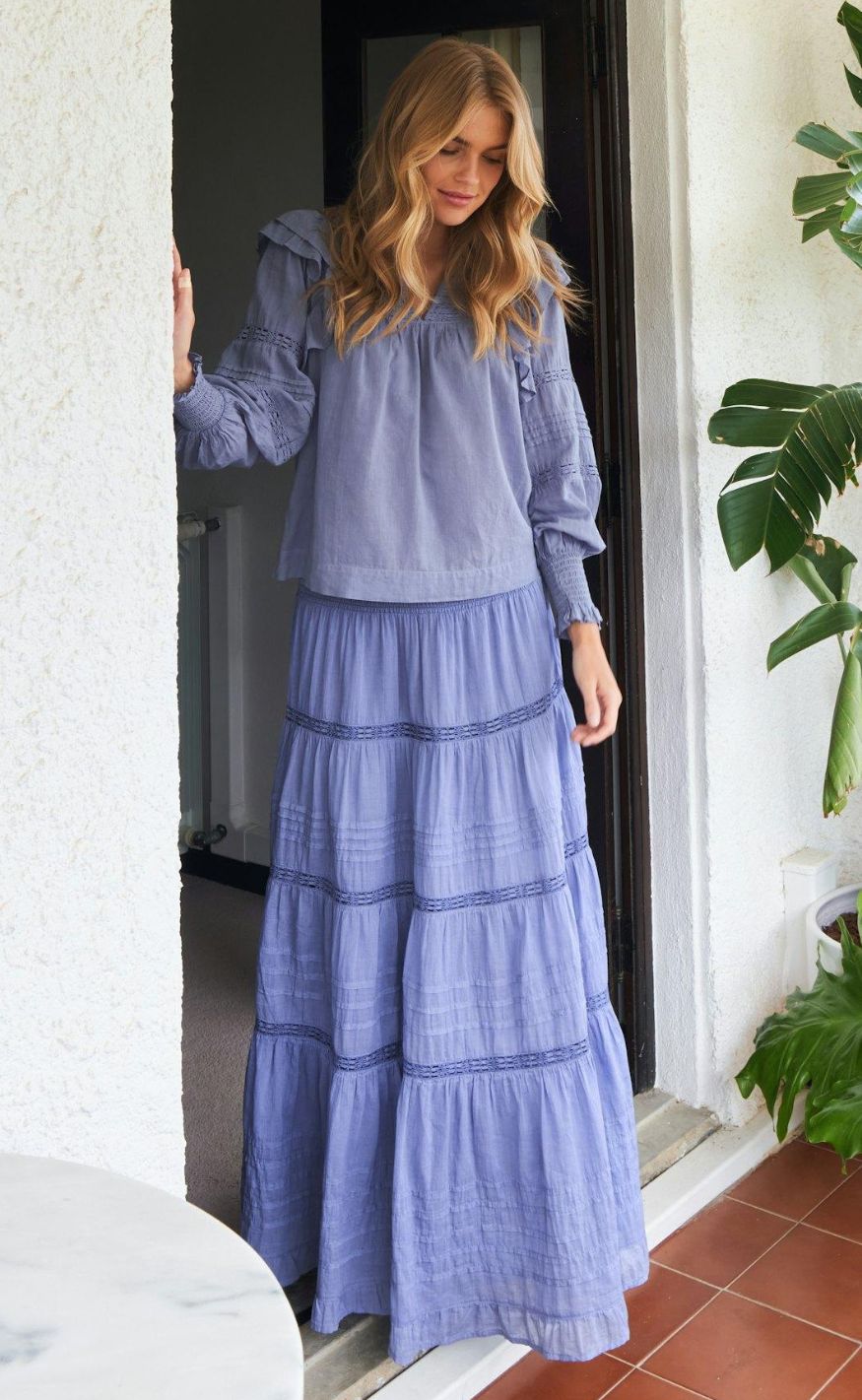 Neo Noir Skjørt - Felicia S Voile - Smoke Blue