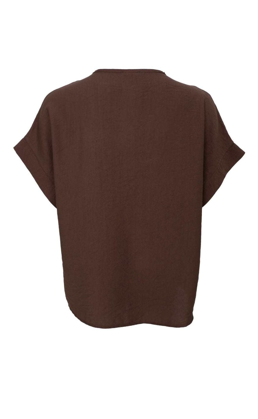 Black Colour Bluse - Samos - Coffee