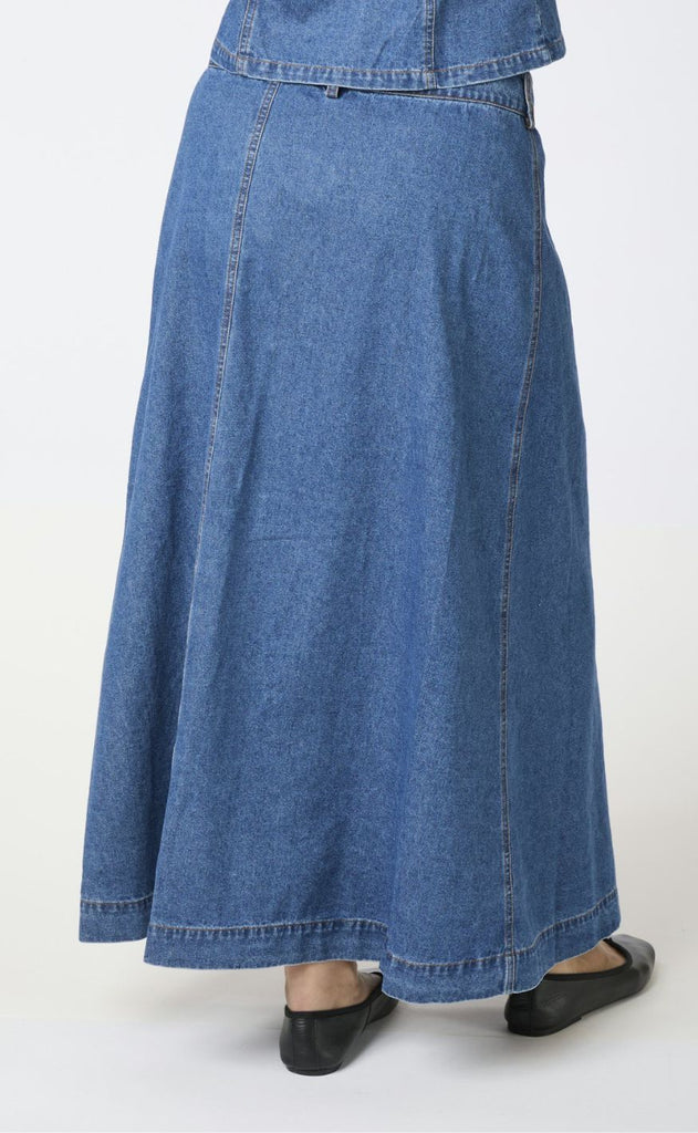 Neo Noir Skjørt - Nina Wrap Denim - Blue