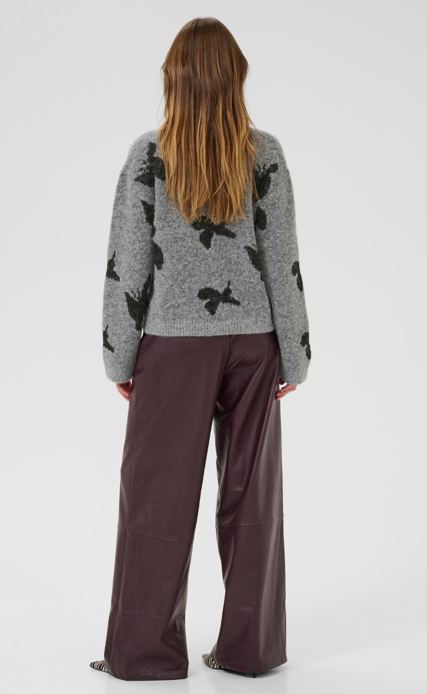 Culture Pullover - Freya - Mid Grey/Black Melange