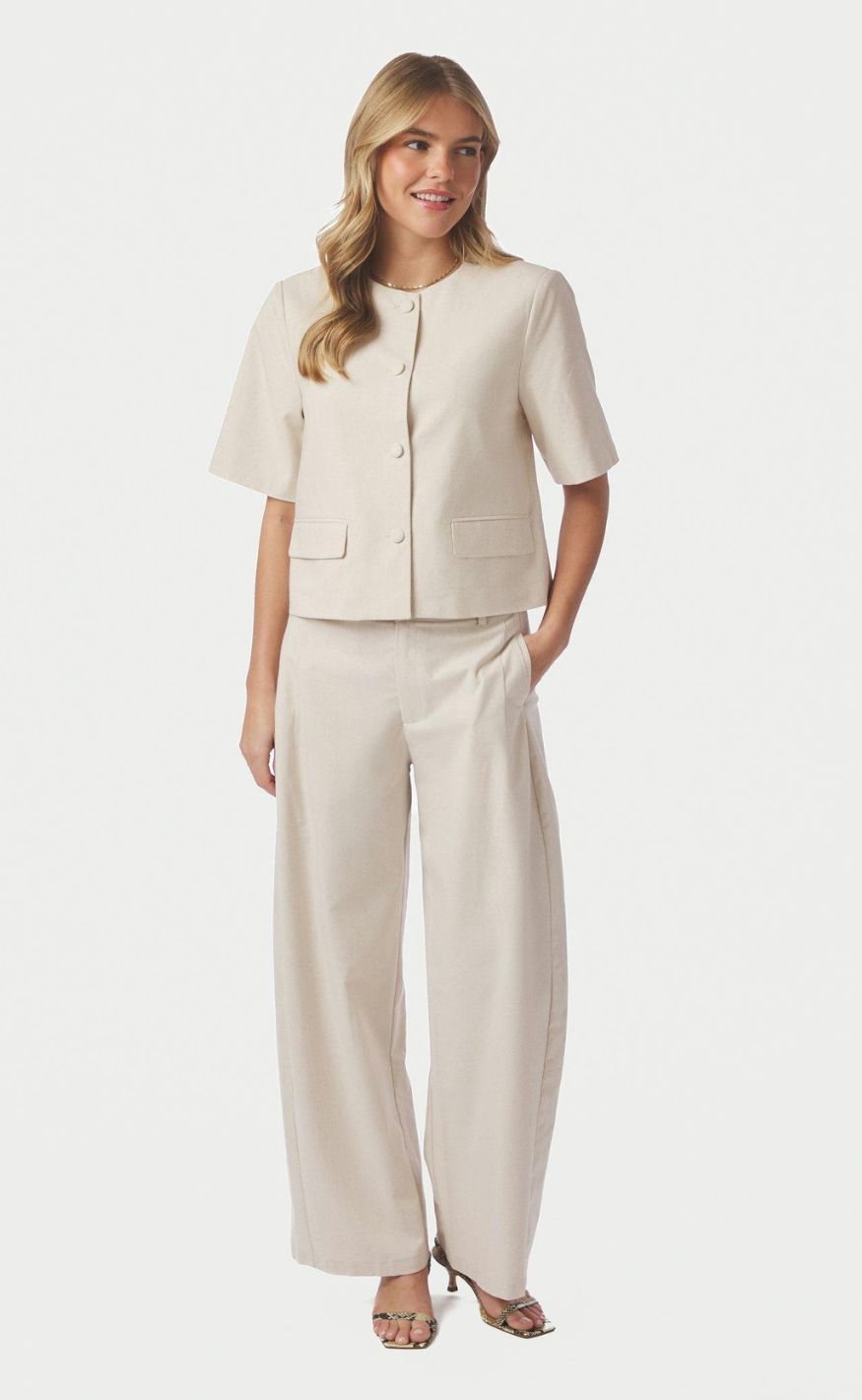 Neo Noir Bluse - Rory Linen - Creme