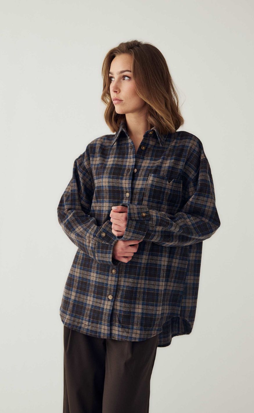 Noella Skjorte - Marlon - Brown Blue Check