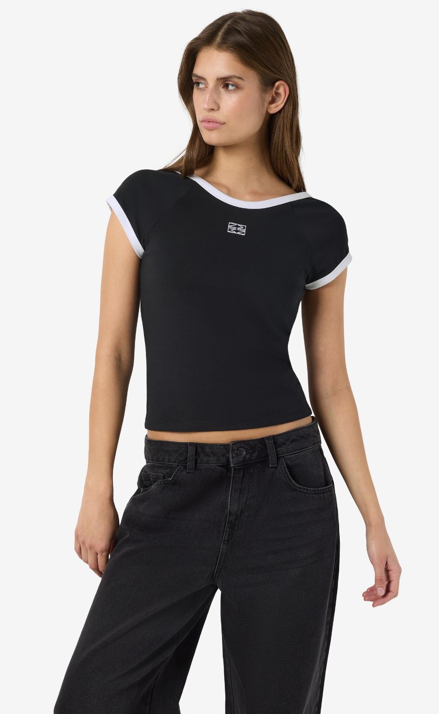 Noisy May T-shirt - Twin - Black/White Contrast