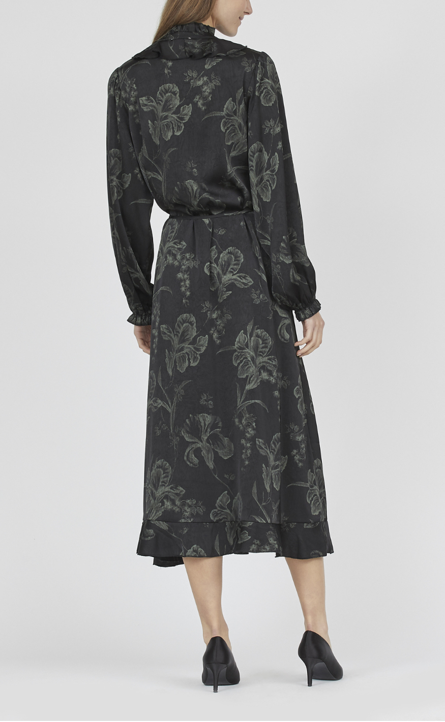 Love & Divine Kjole - Love1194-2 - Black/Green Flower