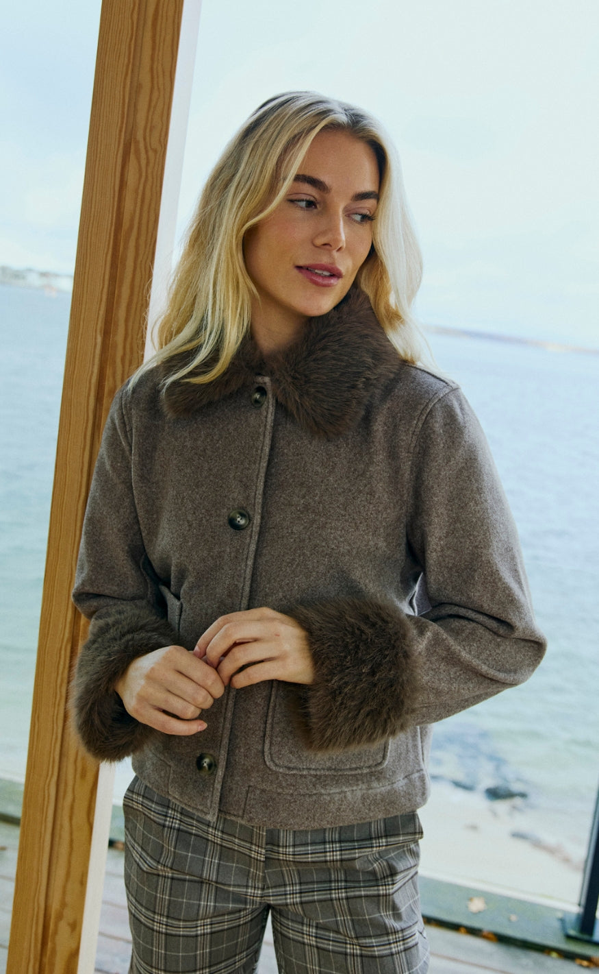 Freequent Jakke - Yanna - Morel Melange
