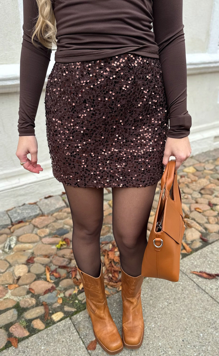 Say INA Copenhagen Skjørt - Julia Sequin - Brown Sequin