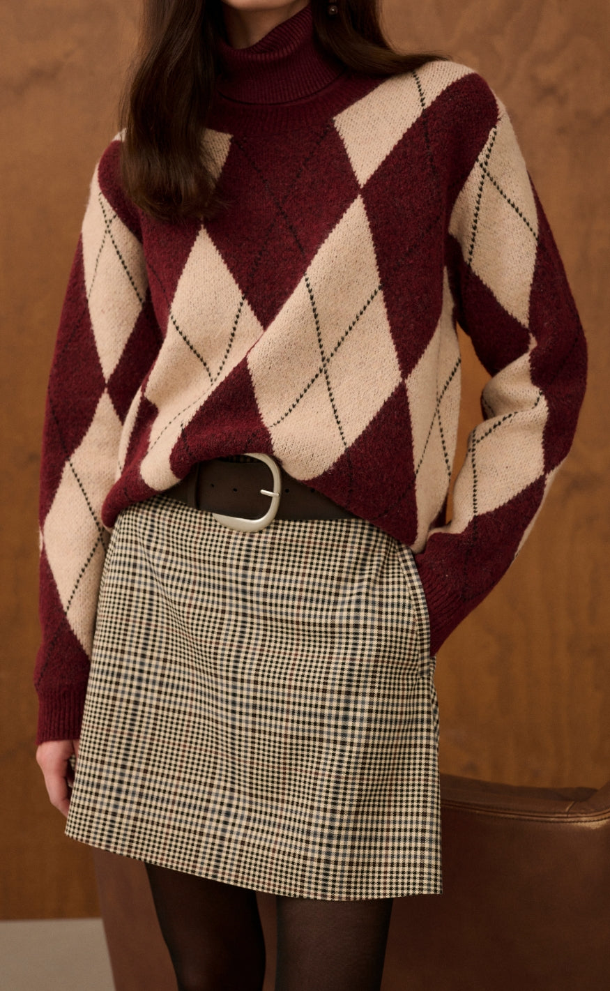 Culture Genser - Argyle - Burgundy Argyle
