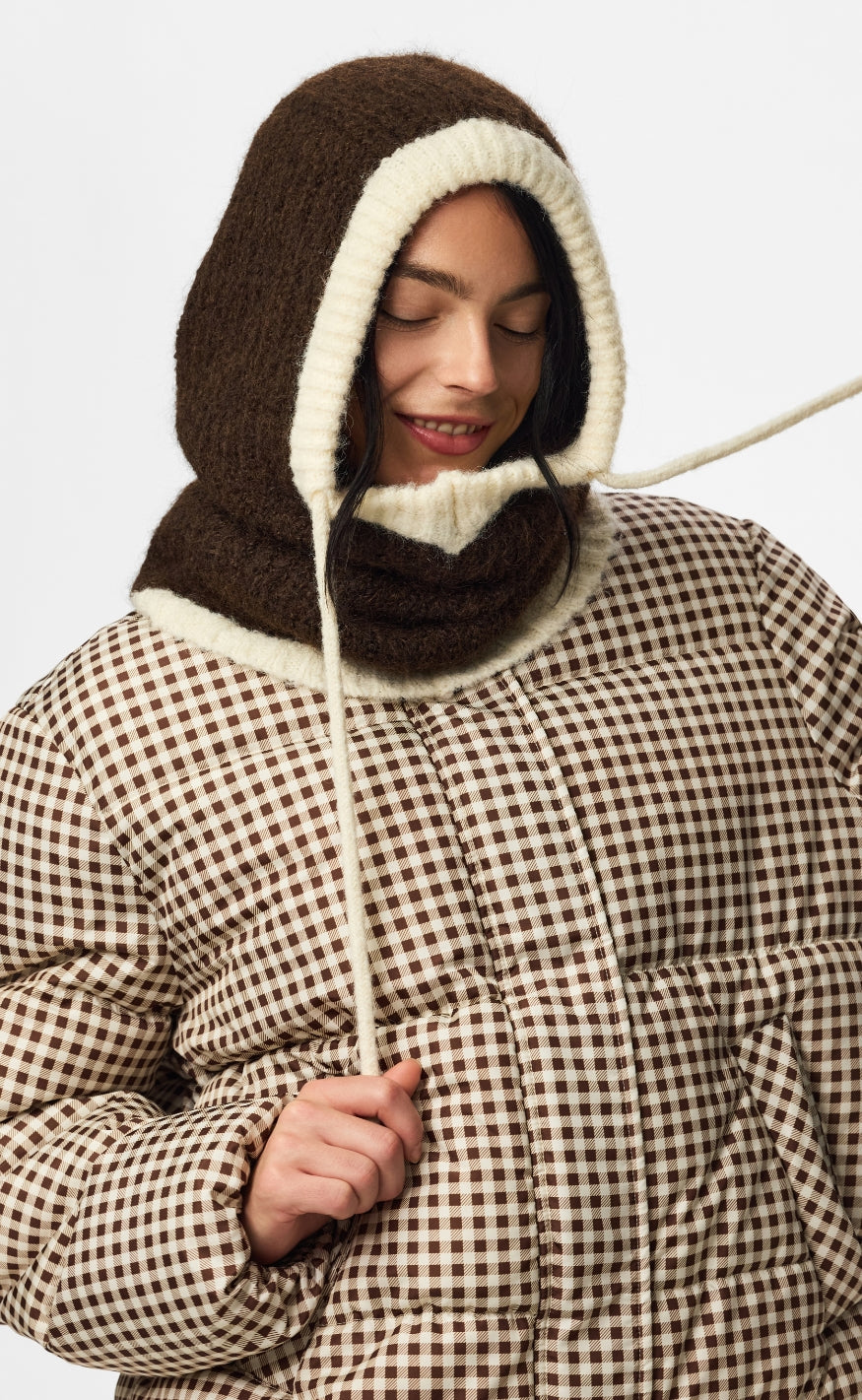 Pieces Balaclava - Nambi - Hot Fudge Whitecap Gray Contrast
