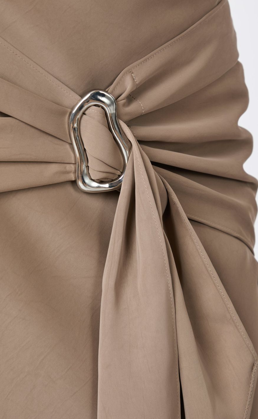 Neo Noir Skjørt - Kit Dull Sateen - Dark Taupe