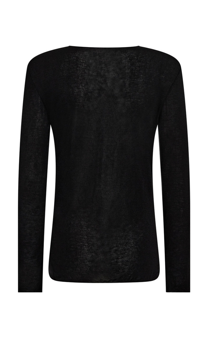 Depeche Bluse - Drew Cashmere O-Neck - Black