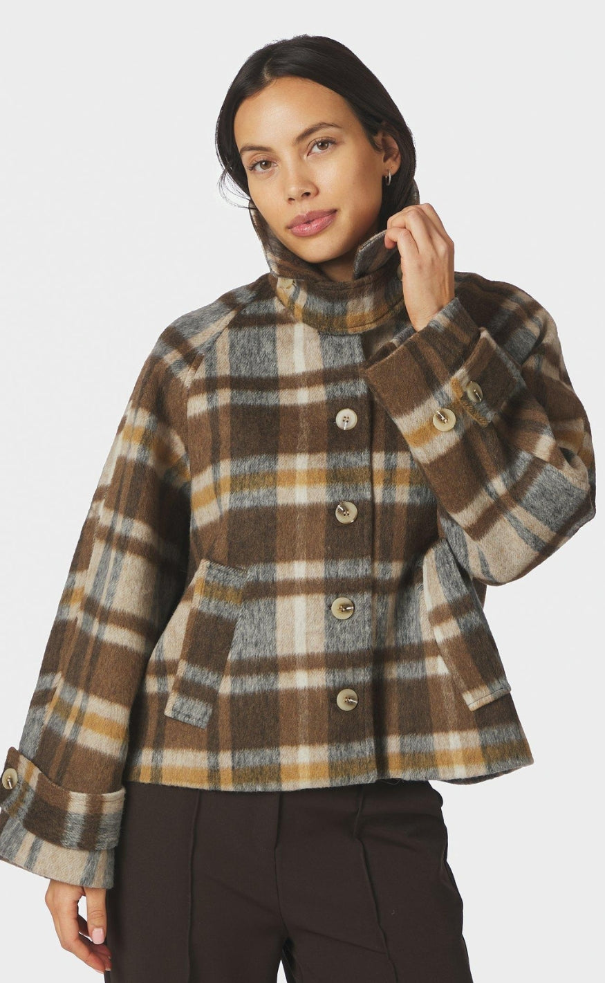 Neo Noir Jakke - Quinn Check - Camel