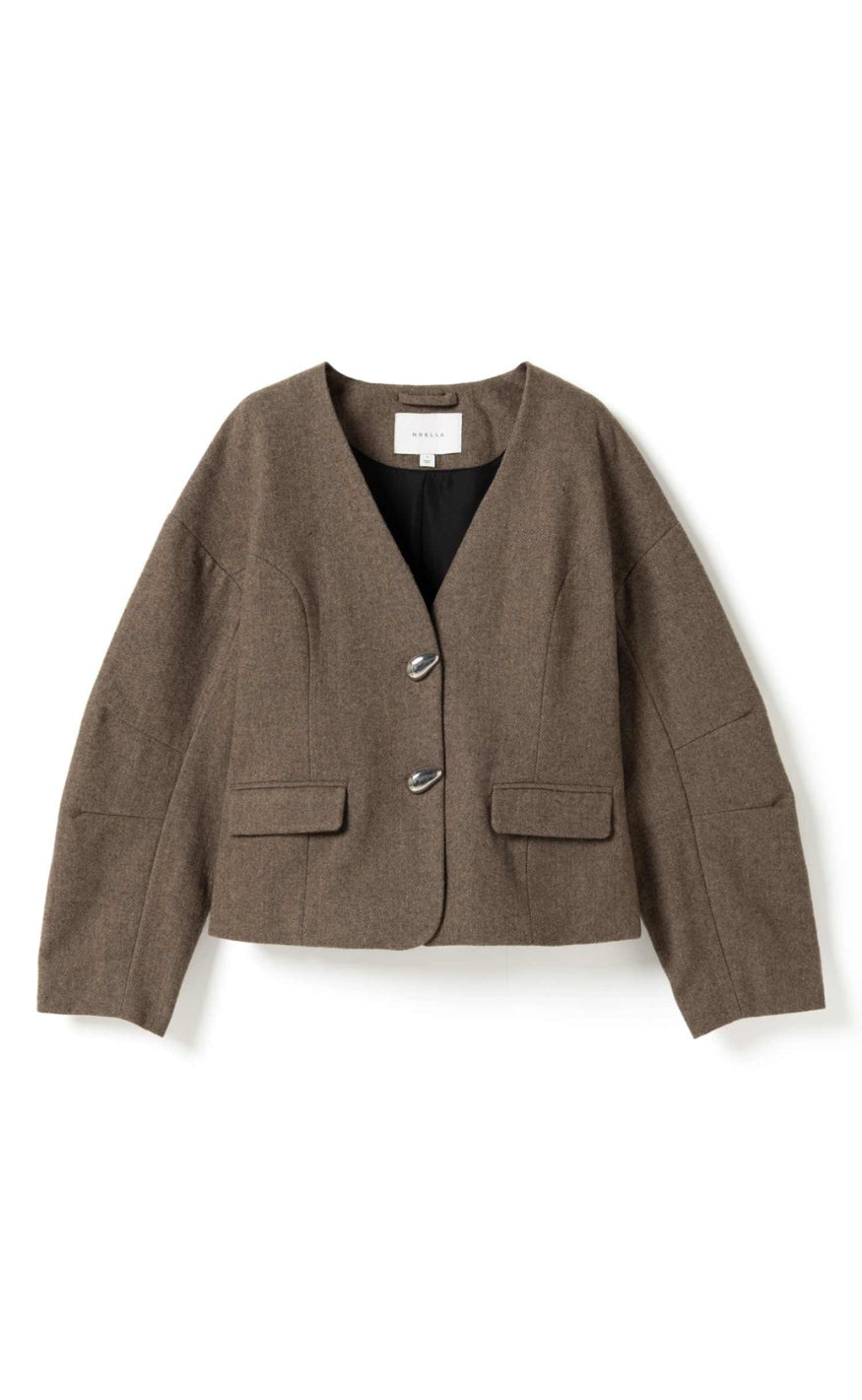 Noella Blazer - Mallie - Brown Herringbone