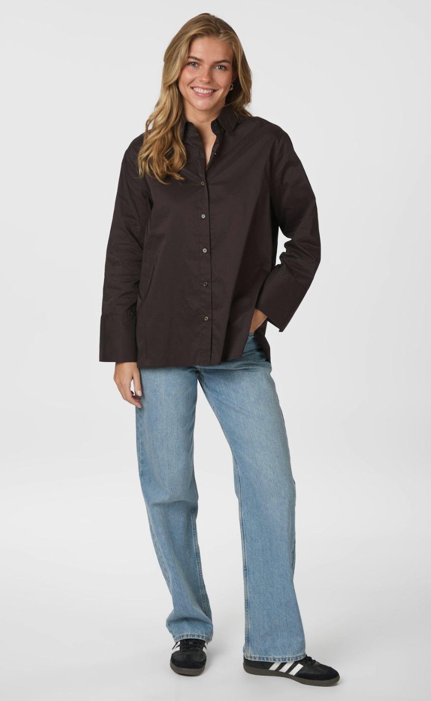 Neo Noir Skjorte - Dita Poplin - Chocolate Brown