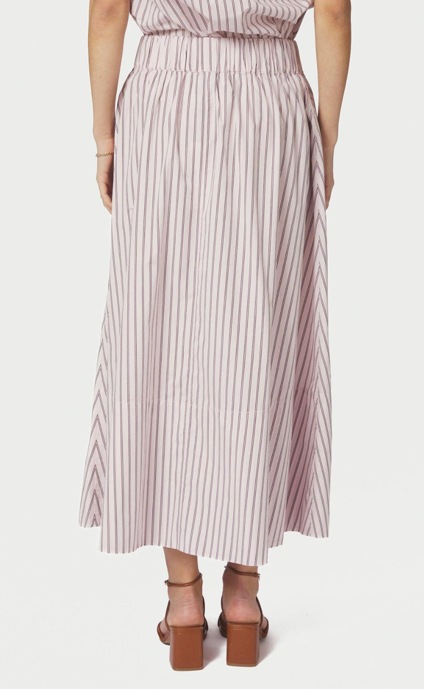 Neo Noir Skjørt - Yara Long Double Stripe - Rose