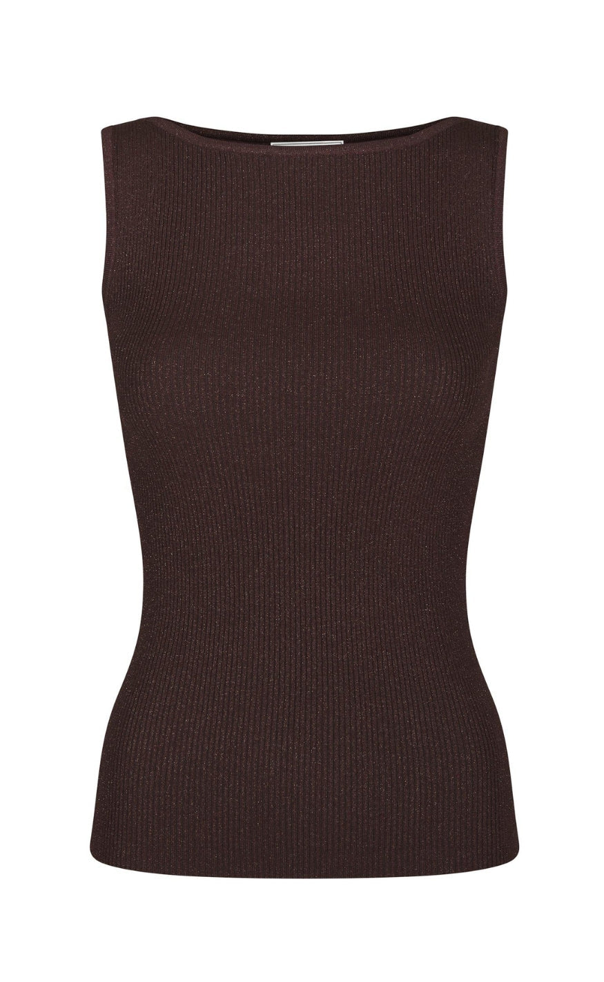 Neo Noir Topp - Talia Glitter Knit - Burgundy