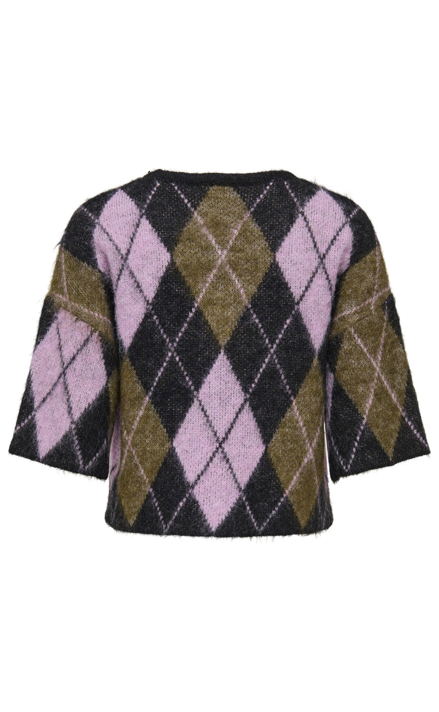 ONLY Genser - Noeme SS - Black Argyle/Beech/Violet Tulle/Mel