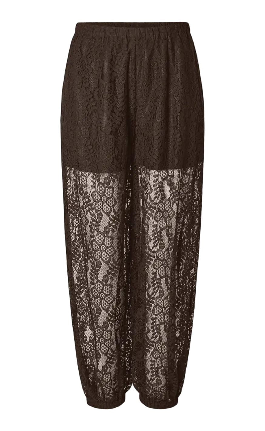 Pieces Bukser - Aline Lace - Hot Fudge