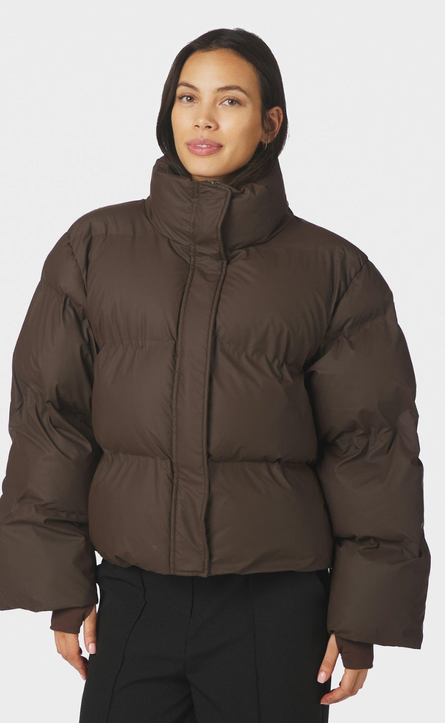 Neo Noir Jakke - Rhea C Puffer - Dark Brown