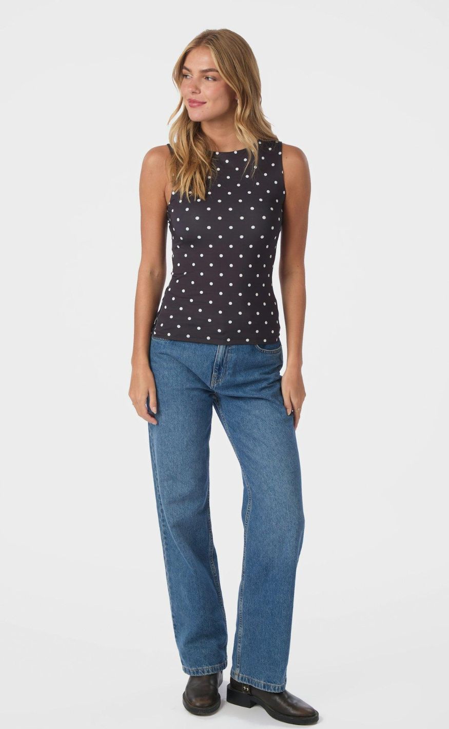 Neo Noir Topp - Ditty Jersey Dot - Black