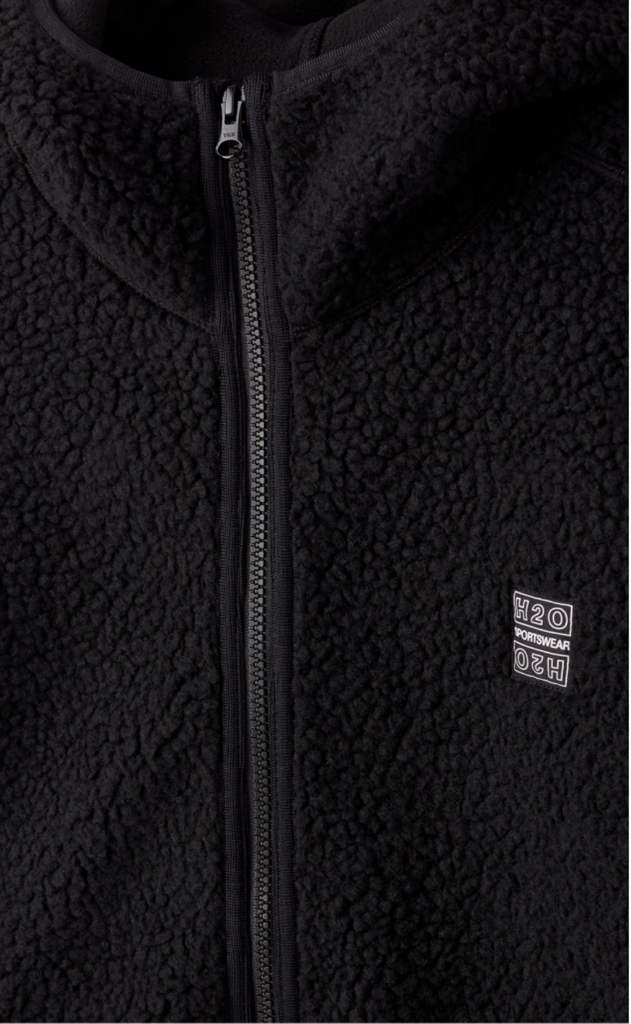 H2O Jakke - Langli Hooded Pile - Black