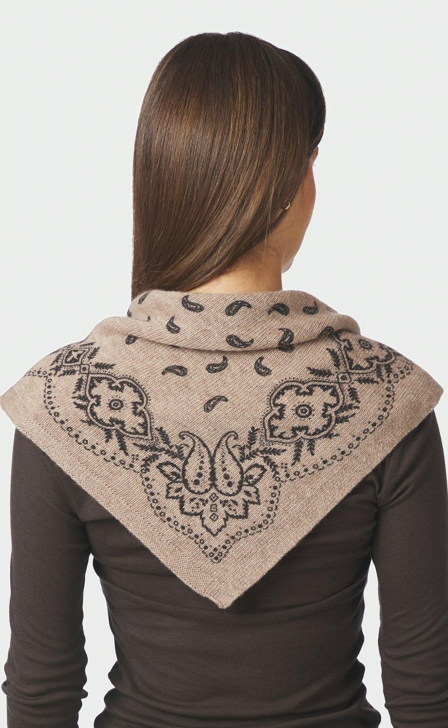 Neo Noir Skjerf - Adelina Paisley - Beige Melange