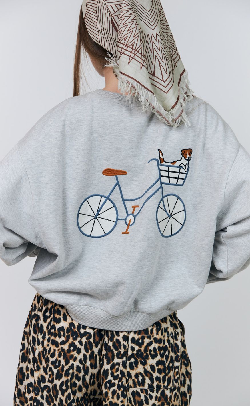Lollys Laundry Sweatshirt - Sydney Dog - Light Grey Melange