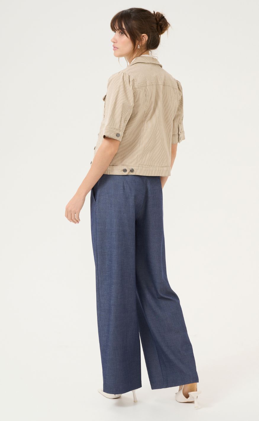 Culture Jakke - Milky - Dune/White Stripe