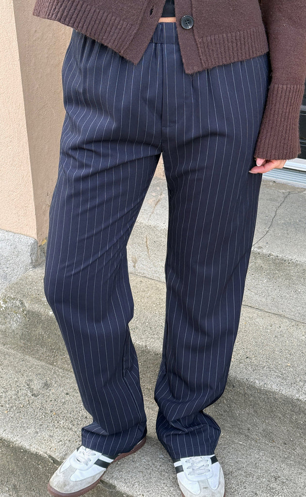 Say INA Copenhagen Bukser - Liva - Navy Blue Pinstripe