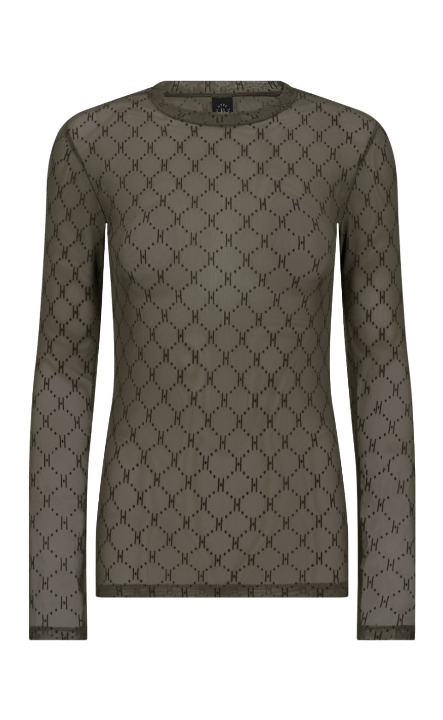 Hype the Detail Bluse - Mesh 14 - Green
