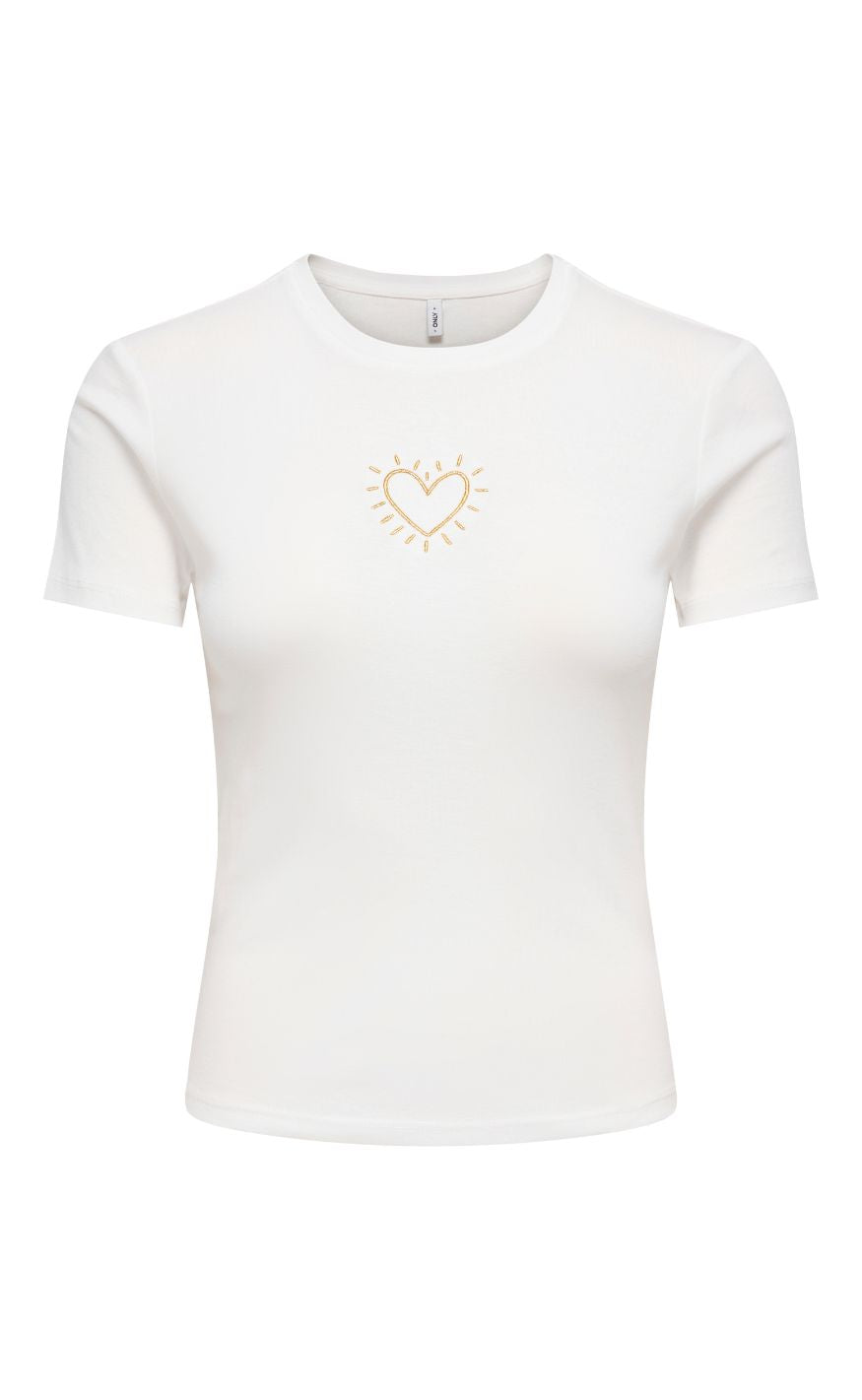 ONLY T-shirt - Kira New - Cloud Dancer Heart