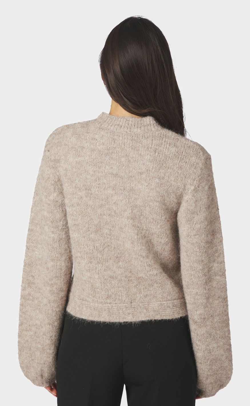 Neo Noir Cardigan - Gio Fluffy Knit - Beige Melange