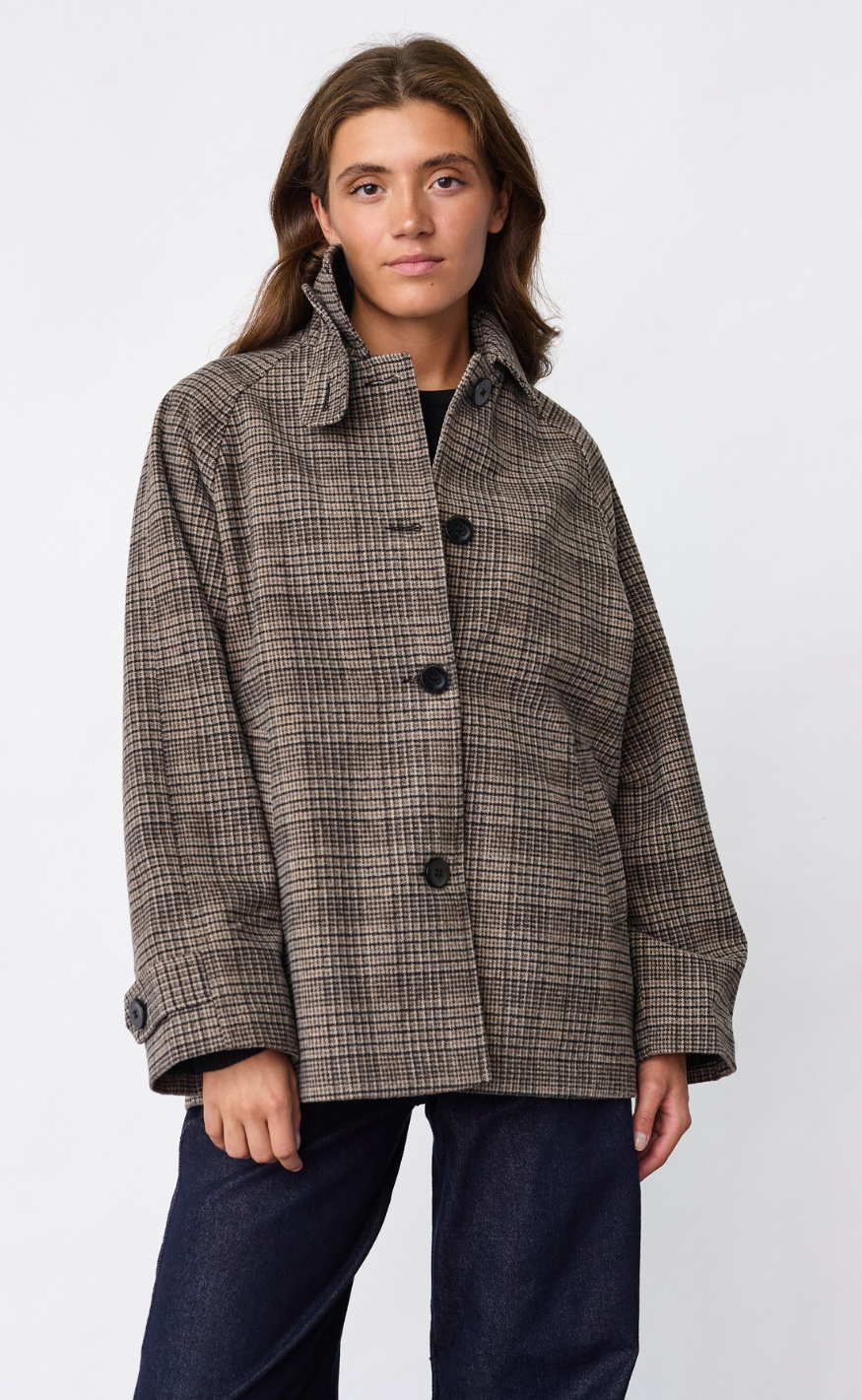 Sisters Point Jakke - CALEB-N.MIDI1 - Brown Check
