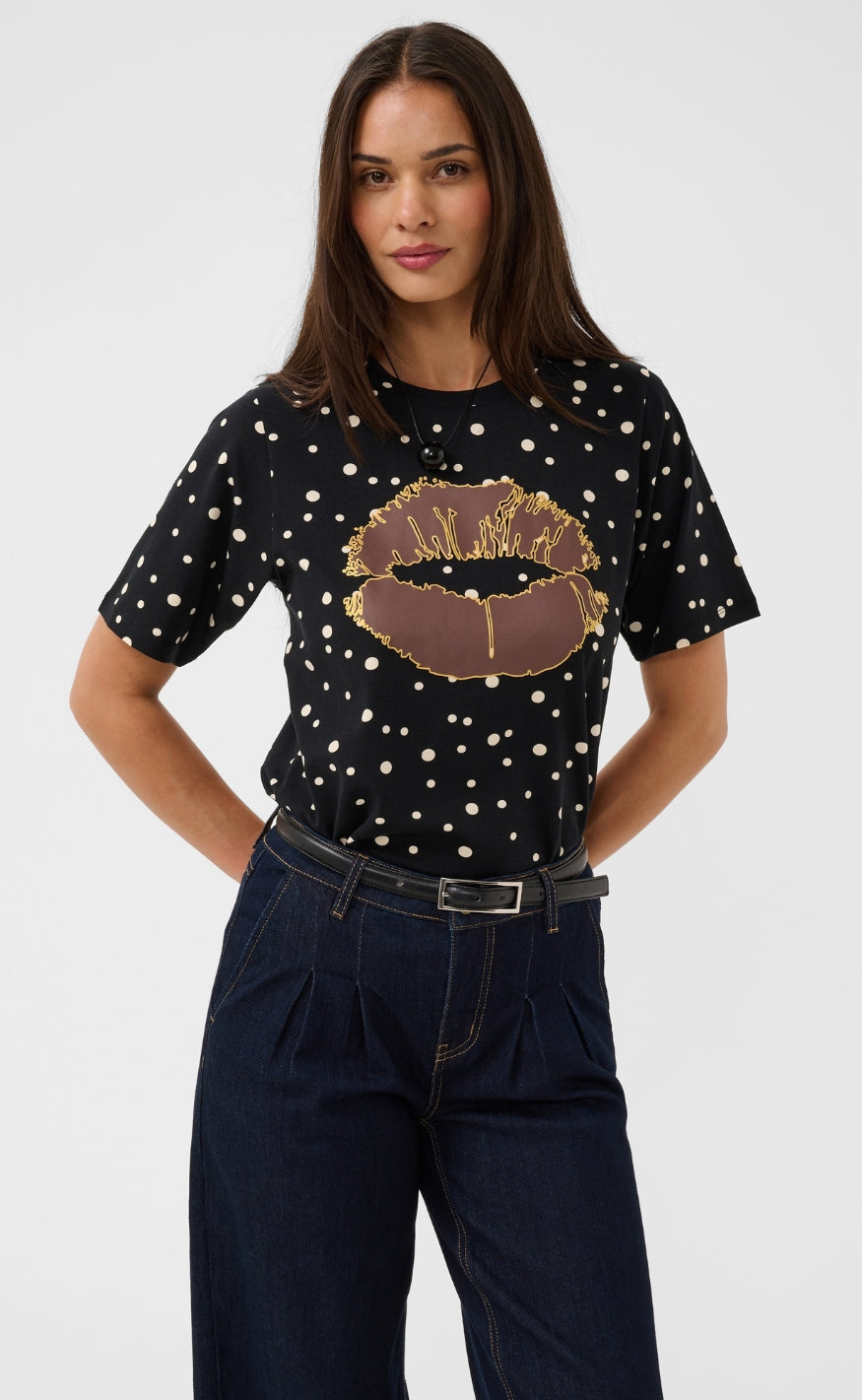 Culture T-shirt - Nanni Gith - Black/Whitecap Dot