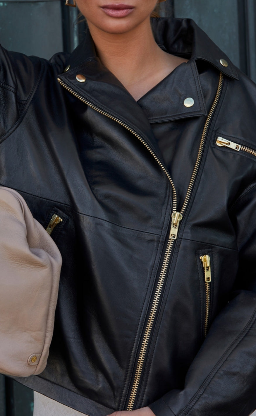 Depeche Jakke - Leah Biker - Black/Gold