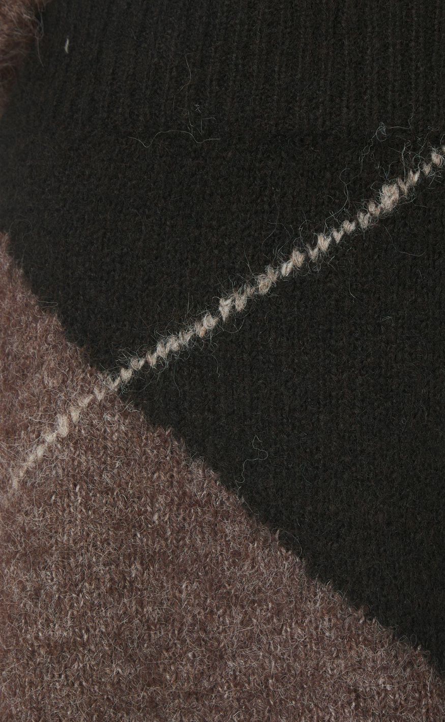 Neo Noir Skjørt - Gisa Check Fluff Knit - Dark brown