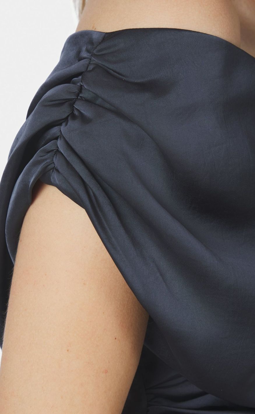 Neo Noir Kjole - Lilith Heavy Sateen - Midnight Blue
