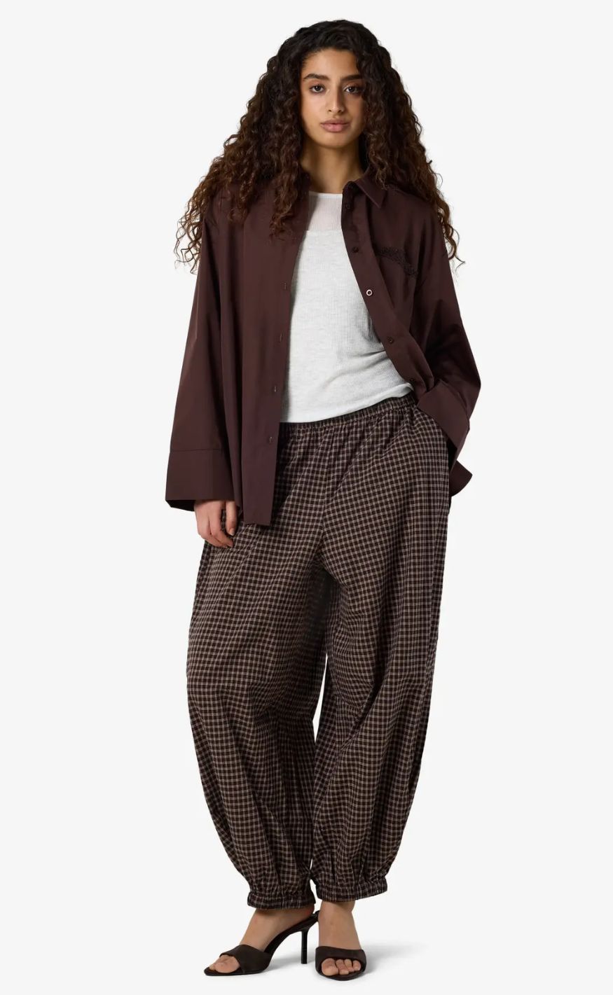 Noisy May Bukser - Trix Balloon - Chocolate Brown/Beige