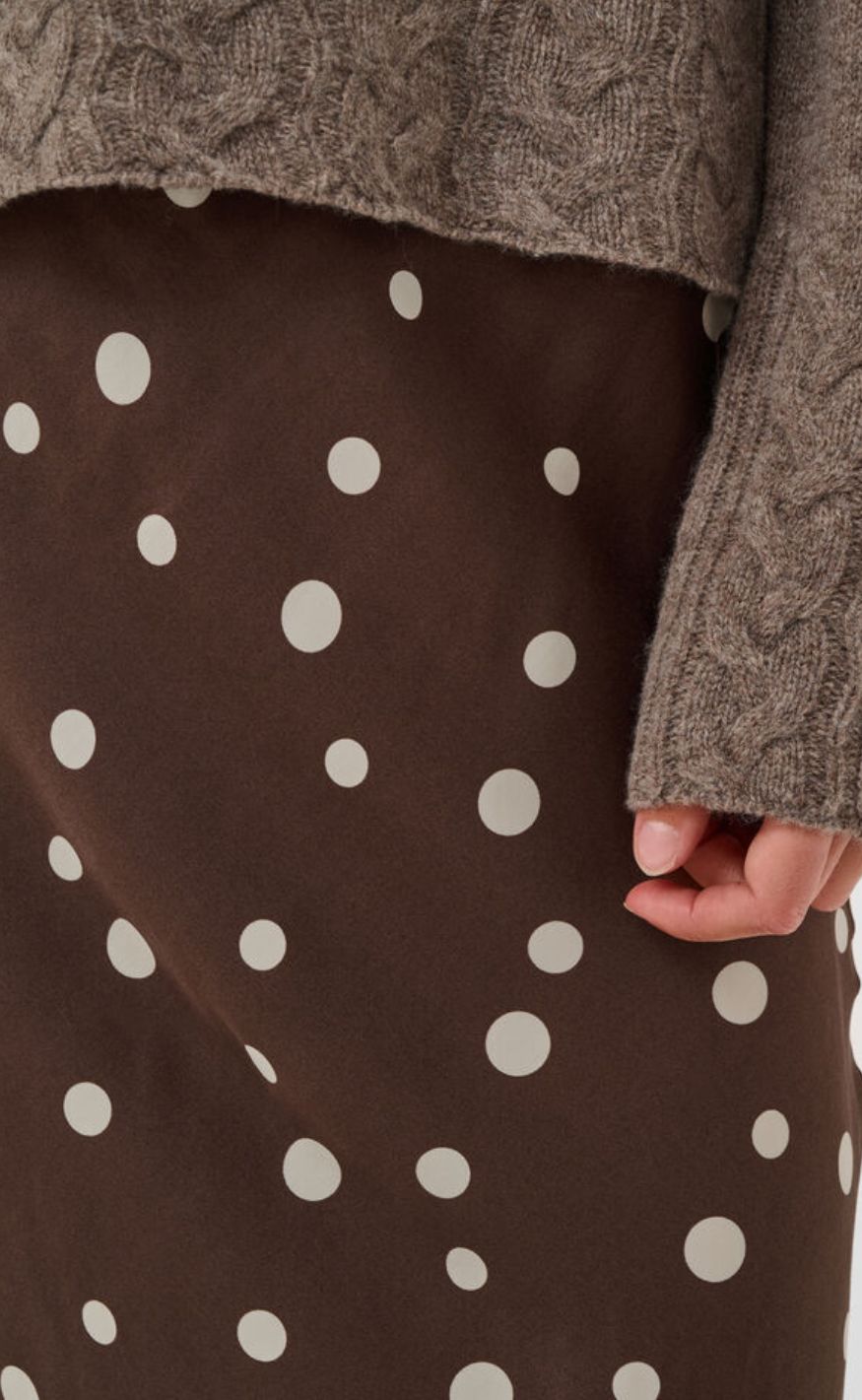 Culture Skjørt - Dotty Berna - Brown/Whitecap Dot