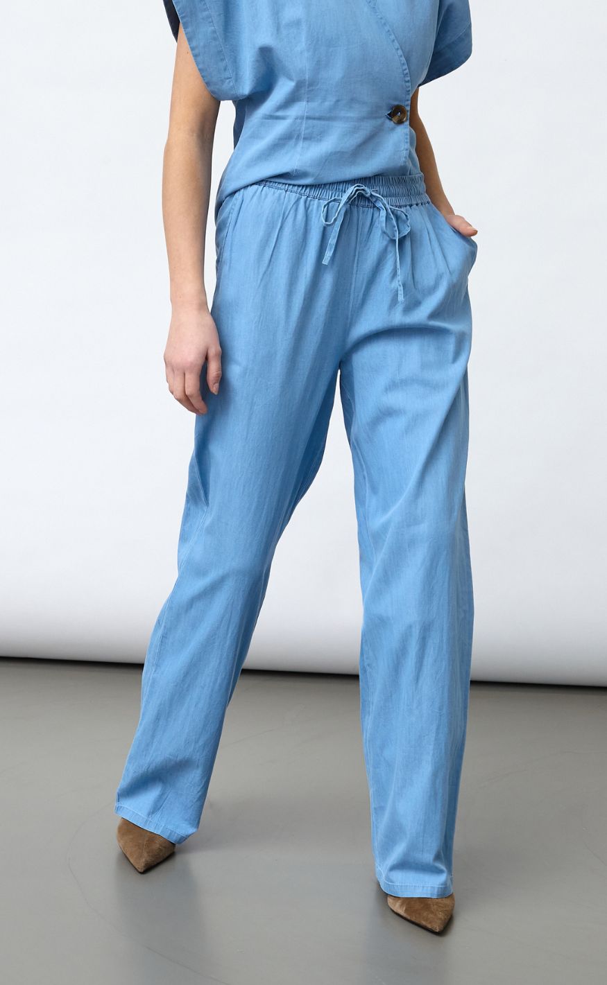 Sisters Point Bukser - ELLA-PA52 - L. Blue Denim