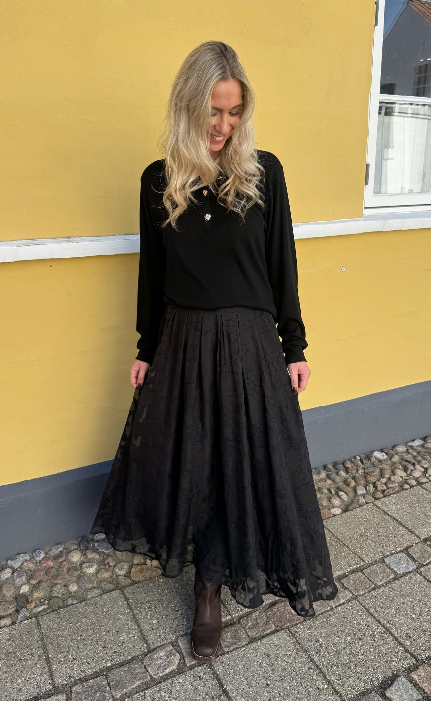 Say INA Copenhagen Skjørt - Luna - Black Flower